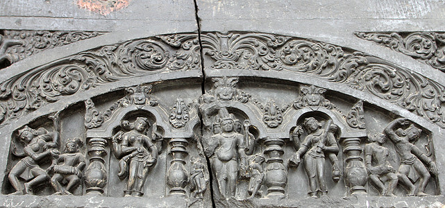 布拉马和其他神明石头宗教历史雕塑宽慰装饰品历史性雕像浮雕雕刻图片