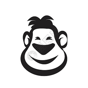 猴子头图标矢量动物木偶丛林灵长类广告哺乳动物乐趣标签大猩猩动物园图片
