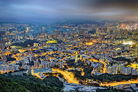 香港之夜建筑旅行风景旅游阳光景观城市天际人群街道图片