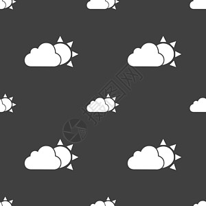 天气图标标志 灰色背景上的无缝模式 韦克托图表太阳网络插图温度气象预报部件界面闪电图片