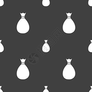包图标标志 灰色背景上的无缝模式 韦克托插图解雇宝藏现金储蓄投资价格商业成功市场图片