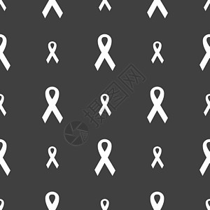 癌症意识月图标标志 灰色背景上的无缝模式 韦克托治愈疾病乳房女性x线医疗丝带活动治疗照片图片