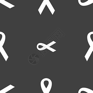 癌症意识月图标标志 灰色背景上的无缝模式 韦克托插图帮助乳房胸部治愈疾病治疗x线照片女性图片