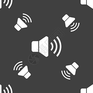 扬声器音量图标标志 灰色背景上的无缝模式 韦克托体积电脑技术绘画界面背景图片