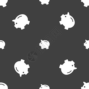 存钱罐存钱图标标志 灰色背景上的无缝模式 韦克托市场金融经济时间储蓄碰撞货币贷款支付项目图片