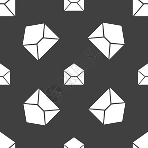 邮件信封图标标志 灰色背景上的无缝模式 韦克托插图网络界面按钮电子邮件空白圆形通讯插画家绘画图片