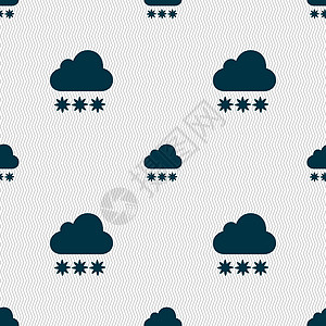 雪云图标标志 具有几何纹理的无缝模式 韦克托风暴多云温度气象预报季节气候预测插图天气图片