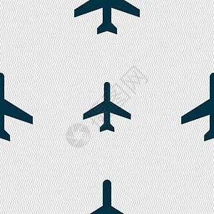 平面图标标志 具有几何纹理的无缝模式 韦克托飞机商业机场路标航空公司飞机场航空运输旅行航班图片