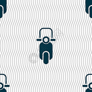 滑板车图标标志 具有几何纹理的无缝模式 韦克托运输车辆摩托车发动机交通背景图片