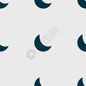 月亮图标标志 具有几何纹理的无缝模式 韦克托插图月光天空绘画月球新月卫星背景图片