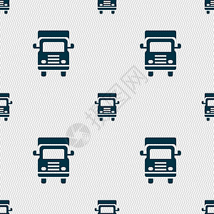具有几何纹理的无缝图案 矢量卡车运输货车货物发动机车辆黑色插图交通物流背景图片