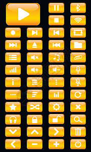 矢量多媒体按钮集环形菜单视频音乐文件夹图标监管者耳机洗牌上网图片