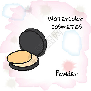 水彩化妆品 背景模糊的水颜色粉末图片