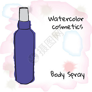 水彩色化妆品 水彩色在模糊背景上的体喷雾图片