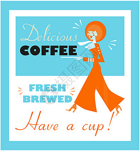 贵重食品和饮料招贴画印刷咖啡形象标志  新溴店铺海报咖啡店牛奶餐厅盒子划痕打印艺术徽章图片
