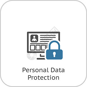 个人数据保护图标 平面设计界面网络技术用户挂锁商业数据库网站安全文档图片