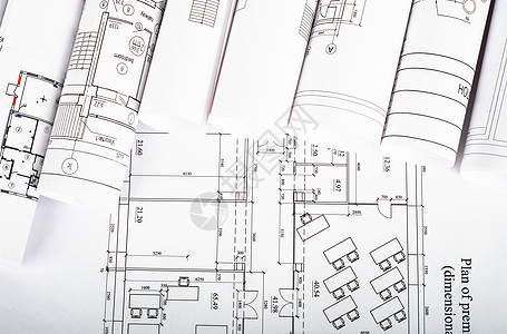 建筑设计蓝图卷建筑草图住房测量工程文档项目建筑学建筑物绘画背景图片