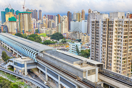 香港市中心市区和日落快车街道速度运输活力辉光路口卡车车道日出穿越图片