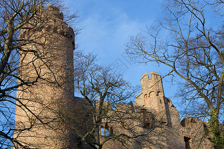 鲁因斯城堡Auerbach奥尔巴赫城堡废墟蓝色城墙纪念馆天空古迹文化图片