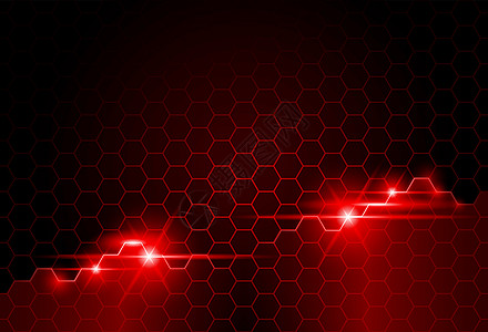红色摘要背景背景未来派六角形射线海报名片插图传单闪电光束蓝色图片