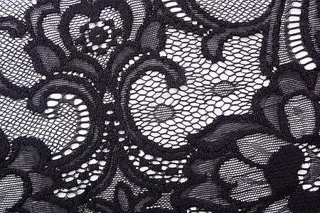 Lacy 黑色布料褶皱丝绸白色蕾丝针织面料织物装潢编织工作室图片