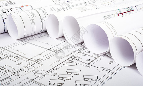建筑设计蓝图卷建筑建筑物文档测量绘画草图建筑学住房工程项目背景图片