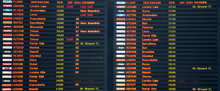 威尼斯机场飞行板数字航空公司飞机场桌子展示飞机广告牌木板技术监视器图片