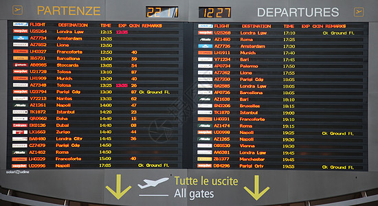 威尼斯机场飞行板旅行桌子信息板信息技术航班航空展示监视器广告牌图片