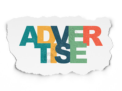 广告概念在撕纸背景上做广告销售网络宣传战略公关互联网社区品牌顾客活动图片