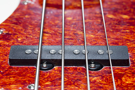 Bass 吉他小便器近距离白色金属宏观黑色乐器字符串音乐螺丝红色低音图片