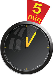 计时器 5 分钟矢量说明手表仪器闹钟发条跑表分针二手黑色插图小时图片