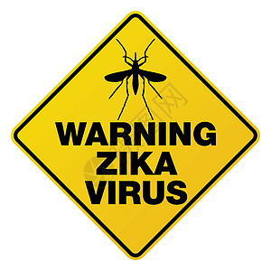 黄Zika病毒警告信号说明插图治愈昆虫白色街道卫生路标保健蚊子小头图片