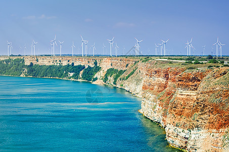 风风涡轮悬崖风力力量岩石能源技术风车电源活力螺旋桨图片