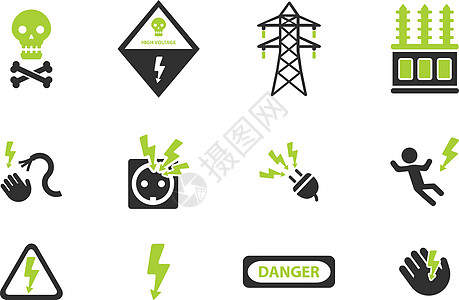 高压简单图标金属颅骨闪电变形线路电力标志插座警告安全图片