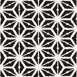 无矢量接缝黑白手绘成线的几何三角形罗姆布网格模式图片