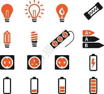 电力简单的图标经济手电筒电池活力效率灯泡收费节能灯晶体管放电图片