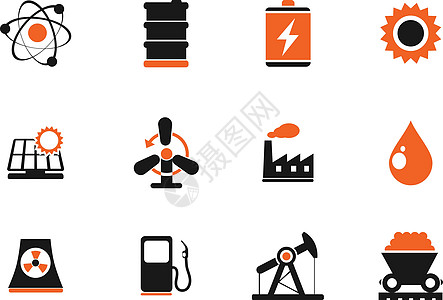 图标集能源和工业放射性煤炭能源活力风力发电站发电厂核能环境变电站图片