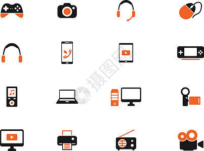 小工具简单图标笔记本药片老鼠照片桌面笔记收音机来电电子游戏摄像机图片
