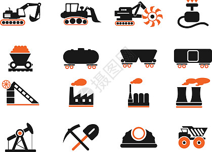 工厂和工业符号煤炭炼油厂推土机机器电厂燃煤运输仓库气体输送带图片