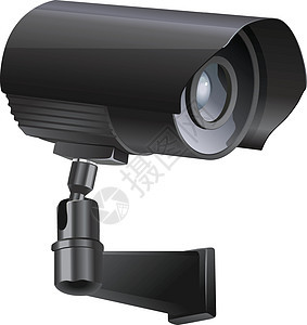 从侧面观看监视摄像头安全电路手表预防记录财产金属镜片犯罪系统图片