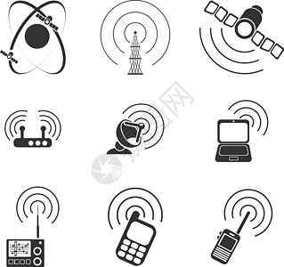 无线电信号简单矢量图标插图通讯塔电话商业数据图标集收音机绘画卫星符号图片