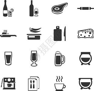 食物和厨房图标 se咖啡扇子酒杯混合器搅拌机胡椒垫圈果汁家庭杯子图片