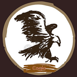 鹰 鹰鸟和鹰鸟的插图艺术程序捕食者绘画吉祥物自由濒危攻击胜利爱国背景图片