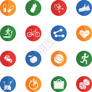 健身图标 se网络中心自行车手表药品培训师男人厘米运动身体背景图片
