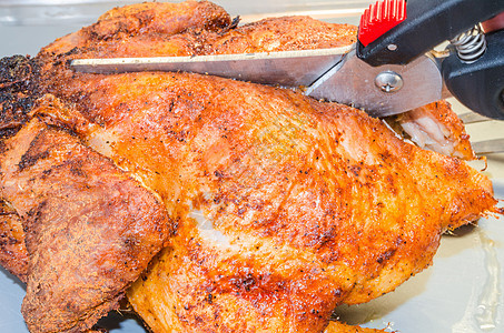 切鸡肉食物木炭餐厅油炸金色鸡腿烧烤庆典烤架禽肉图片