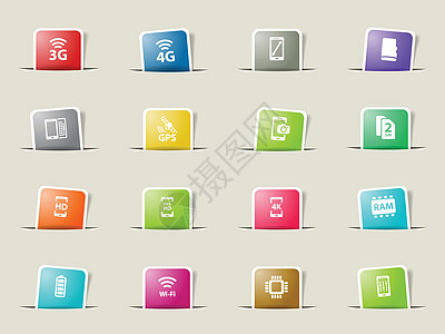 智能手机规格简单图标电话上网触摸屏定位技术模拟网络相机内存全球图片