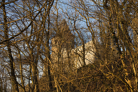 城堡的废墟弗兰肯斯坦怪人山顶历史性地标科学图片