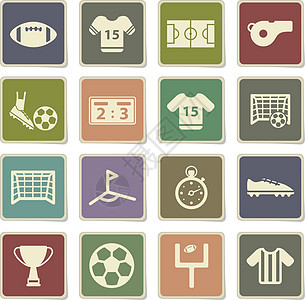 足球简单的图标足球场足球鞋比分裁判分数玩家旗帜场地杯子图片