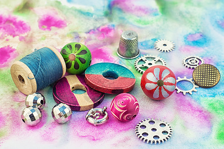 缝针织物的花粉和小饰品装饰品收藏珠子刺绣工艺珠宝配饰手镯圆形线圈图片