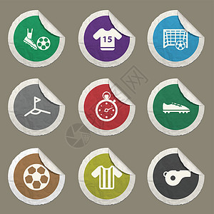 足球简单的图标分数裁判足球场场地玩家足球鞋杯子旗帜比分图片